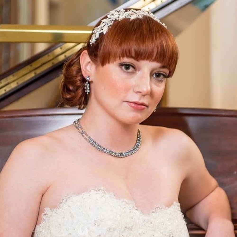 Bel Aire Bridal Tiara Crystal, Pearl & Gold Leaf Headpiece Headband RARE edition - Picture 8 of 14